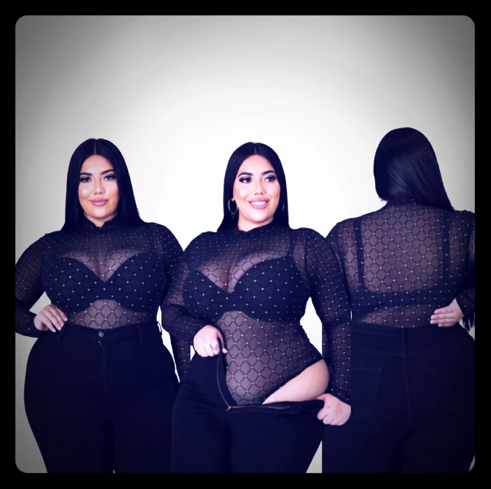 Plus Size Mesh Bodysuit